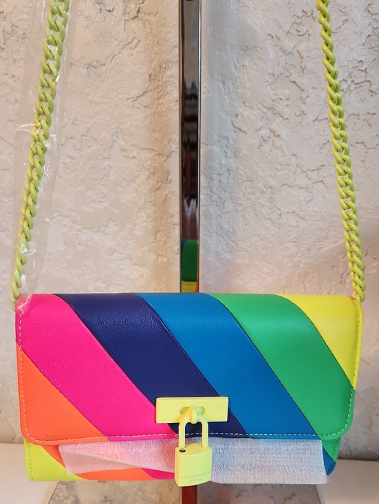 Kurt Geiger Handbags - Kurt Geiger London Rainbow Colorblock Crossbody Bag Neon Chain Strap